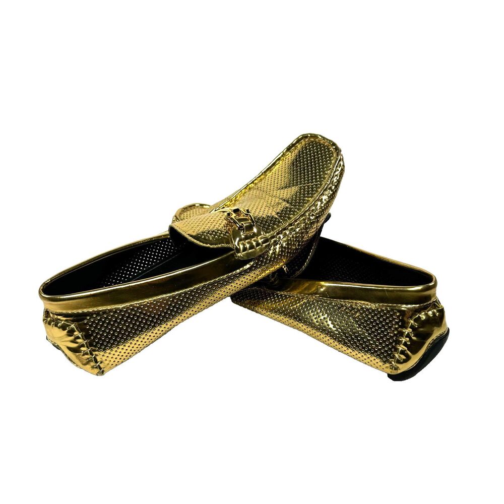 Amali Rila Driving Moccasins Men's 10 Gold Horsebit Loafers Casual Dress Shoes